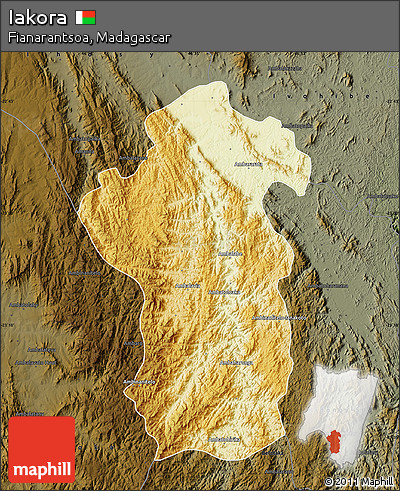 Physical Map of Iakora, darken