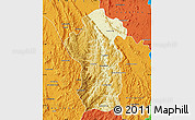 Physical Map of Iakora, political outside