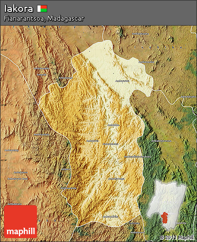 Physical Map of Iakora, satellite outside