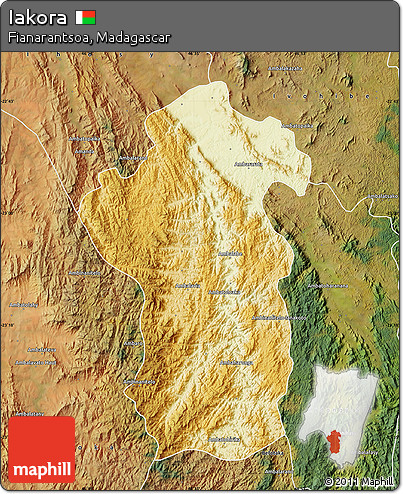 Physical Map of Iakora, satellite outside