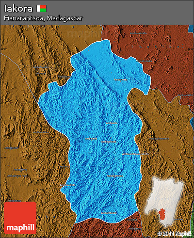 Political Map of Iakora, darken