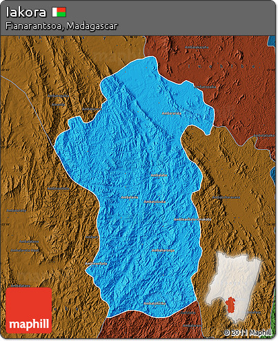 Political Map of Iakora, darken