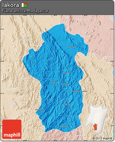 Political Map of Iakora, lighten