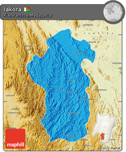 Political Map of Iakora, physical outside