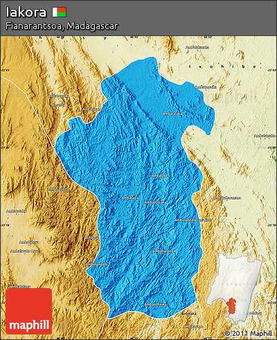 Political Map of Iakora, physical outside