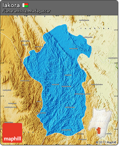 Political Map of Iakora, physical outside
