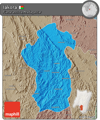 Political Map of Iakora, semi-desaturated