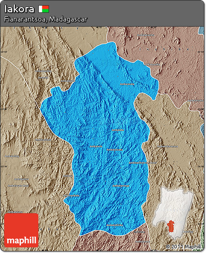 Political Map of Iakora, semi-desaturated