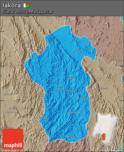 Political Map of Iakora, semi-desaturated