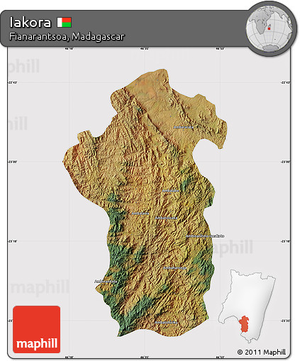 Satellite Map of Iakora, cropped outside