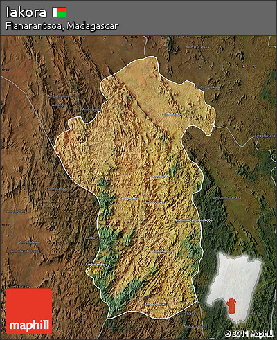 Satellite Map of Iakora, darken