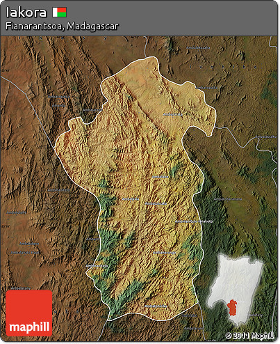 Satellite Map of Iakora, darken
