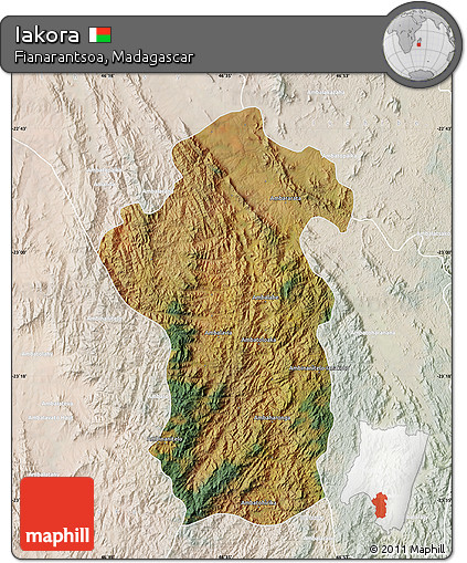 Satellite Map of Iakora, lighten