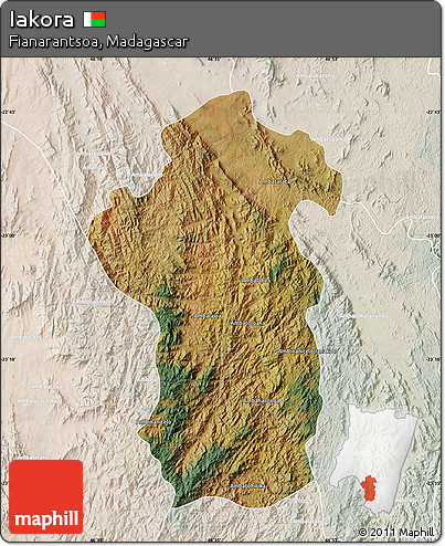 Satellite Map of Iakora, lighten