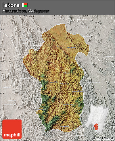 Satellite Map of Iakora, lighten, semi-desaturated