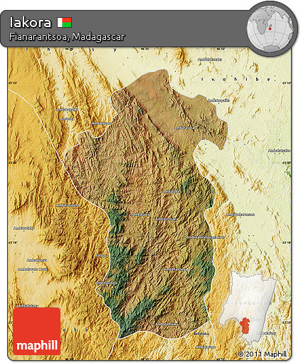 Satellite Map of Iakora, physical outside