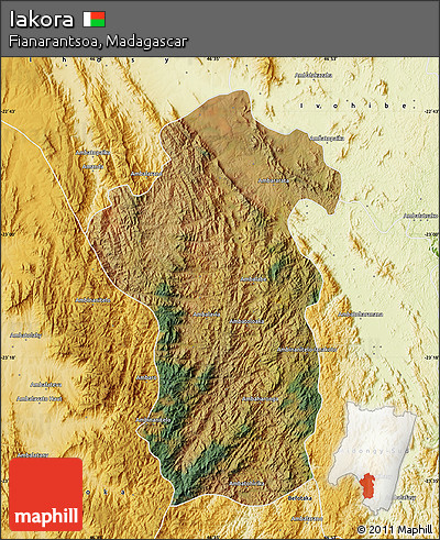 Satellite Map of Iakora, physical outside