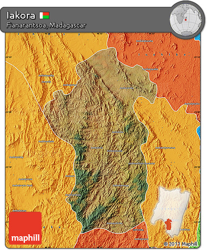 Satellite Map of Iakora, political outside