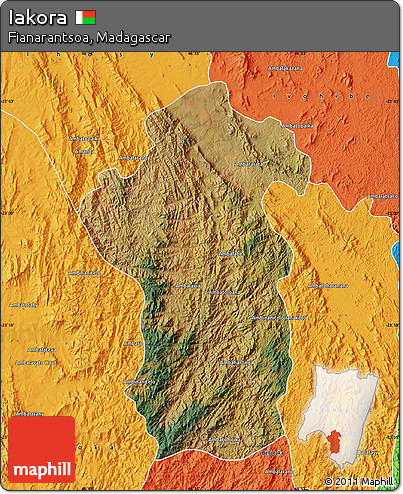 Satellite Map of Iakora, political outside