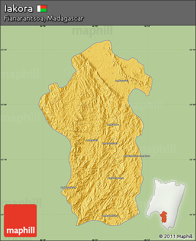 Savanna Style Map of Iakora, single color outside