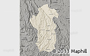 Shaded Relief Map of Iakora, darken, semi-desaturated