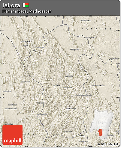 Shaded Relief Map of Iakora