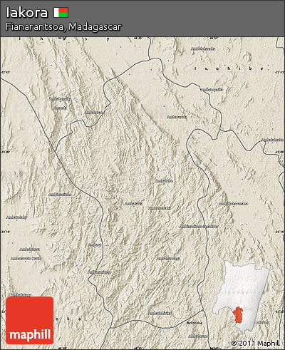 Shaded Relief Map of Iakora