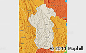 Shaded Relief Map of Iakora, political outside