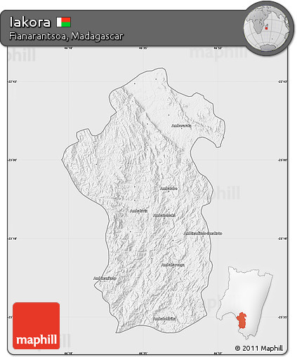 Silver Style Map of Iakora, single color outside