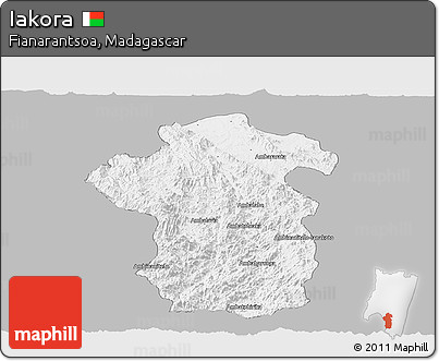 Gray Panoramic Map of Iakora, single color outside