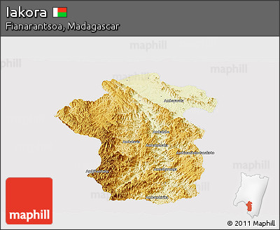 Physical Panoramic Map of Iakora, cropped outside