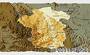 Physical Panoramic Map of Iakora, darken