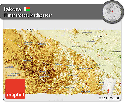 Physical Panoramic Map of Iakora