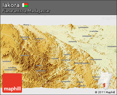 Physical Panoramic Map of Iakora