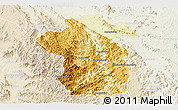 Physical Panoramic Map of Iakora, lighten