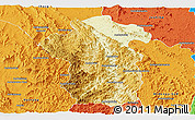 Physical Panoramic Map of Iakora, political outside
