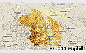 Physical Panoramic Map of Iakora, shaded relief outside