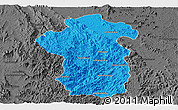 Political Panoramic Map of Iakora, darken, desaturated
