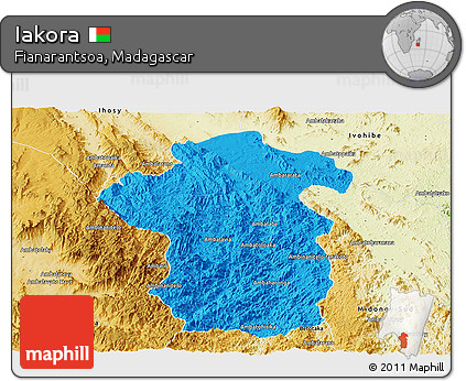 Political Panoramic Map of Iakora, physical outside