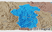 Political Panoramic Map of Iakora, semi-desaturated