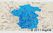 Political Panoramic Map of Iakora, shaded relief outside