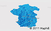 Political Panoramic Map of Iakora, single color outside
