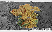 Satellite Panoramic Map of Iakora, darken, desaturated