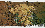 Satellite Panoramic Map of Iakora, darken
