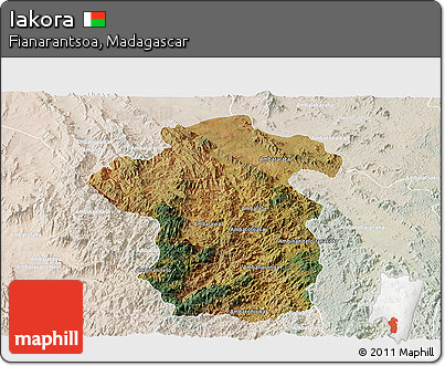 Satellite Panoramic Map of Iakora, lighten