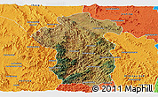 Satellite Panoramic Map of Iakora, political outside