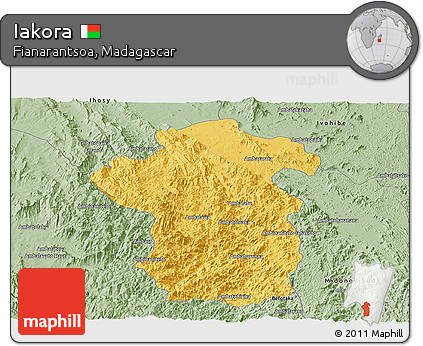 Savanna Style Panoramic Map of Iakora