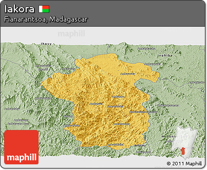 Savanna Style Panoramic Map of Iakora