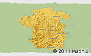 Savanna Style Panoramic Map of Iakora, single color outside