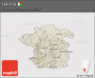 Shaded Relief Panoramic Map of Iakora, cropped outside